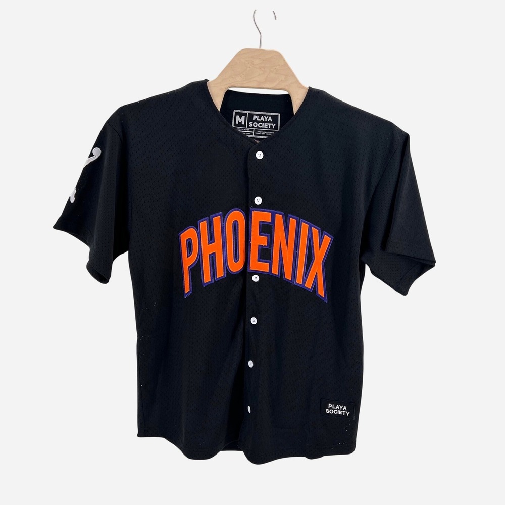 Playa Society Phoenix Mercury Basketball Jersey Size M Polyester Black Sports